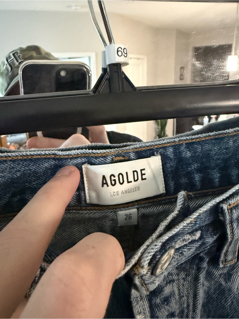 AGOLDE Dee High Rise Distressed Denim Cutoff Shorts Blue Size 26 - Picture 3 of 5